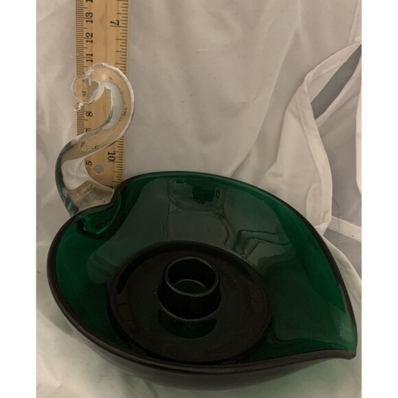 Emerald Green Vintage Swan Candleholder Duncan & Miller Glass Co. - Picture 5 of 6